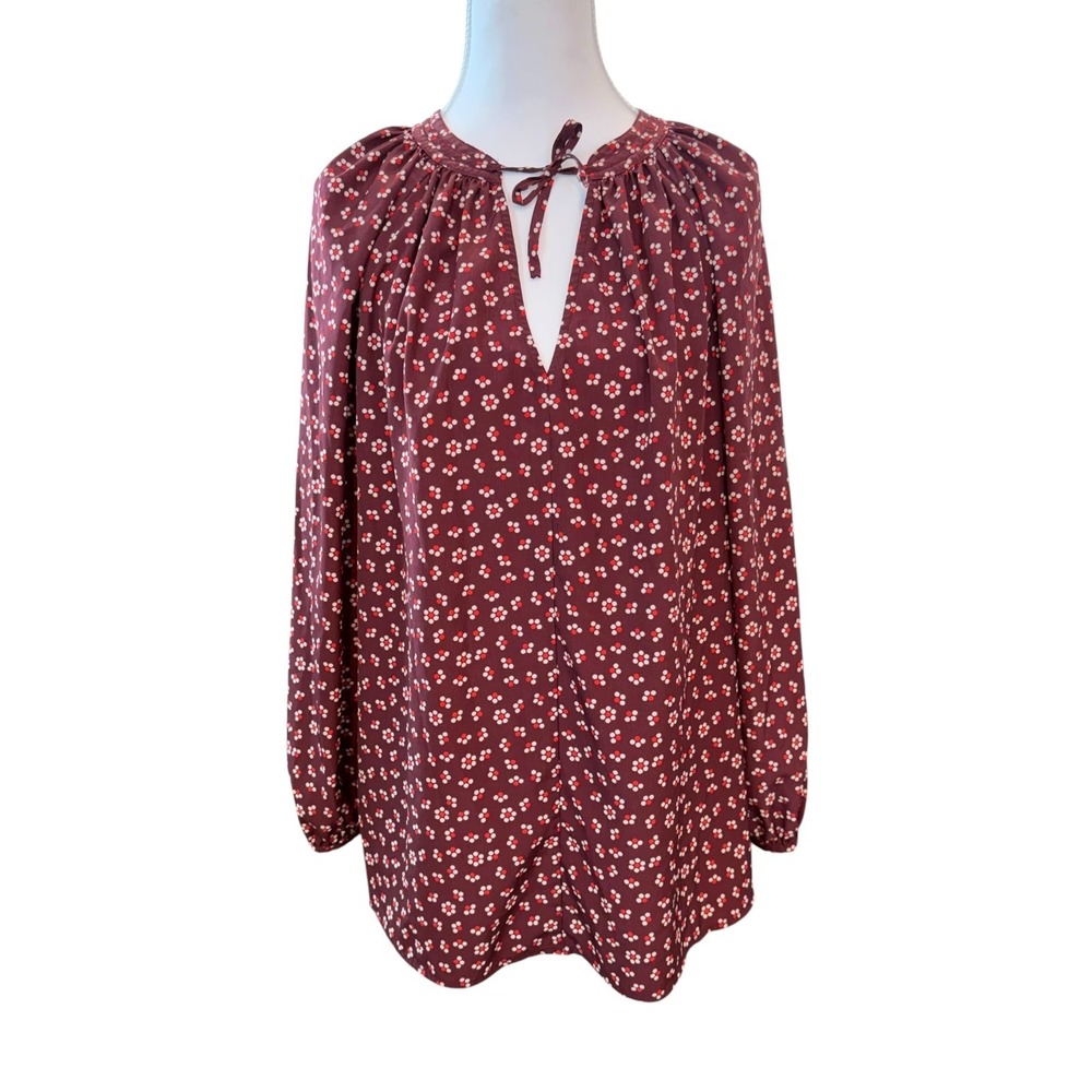 Boden Polly Smock Top Peasant Blouse Womens US 12 Floral Cottagecore Workwear